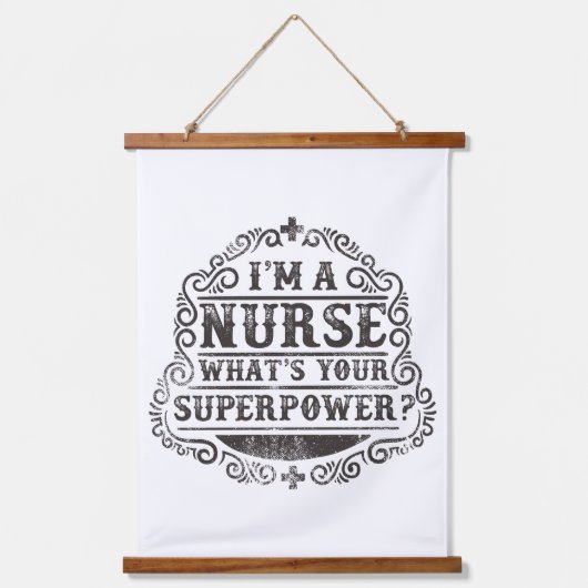 Ich bin eine Krankenschwester, was deine Supermach Wandteppich Mit Holzrahmen (Vorderseite)