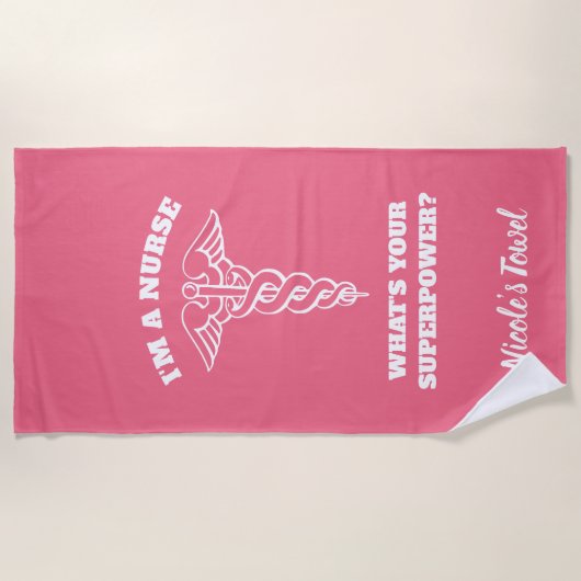 Ich bin eine Krankenschwester, was Ihr Supermacht Strandtuch (Vorderseite)