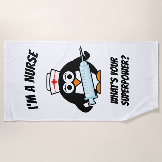 Ich bin eine Krankenschwester, was Ihre Supermacht Strandtuch (Vorderseite)