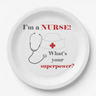Ich bin eine Krankenschwester, was ist dein Superh Pappteller
