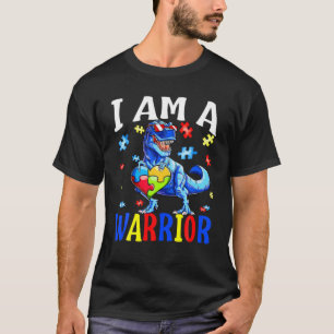 Ich bin eine Kriegerin Autismus Familie Dinosaur A T-Shirt