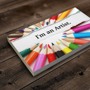 Ich bin eine Künstler-Farbbleistift-Visitenkarte Visitenkarte