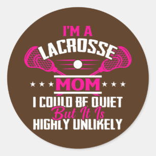 Ich bin eine Lacrosse-Spielerin-Mama Lustiger Mutt Runder Aufkleber