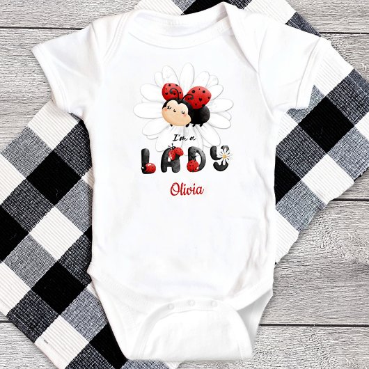 Ich bin eine Lady Baby Bodysuit Niedlich Ladybug Baby Strampler