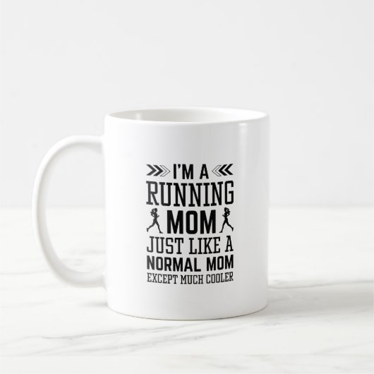 Ich bin eine laufende Mama Kaffeetasse (Links)