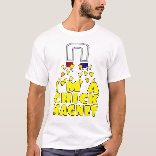 Ich bin eine Liebe-Hühner des Küken-Magnet-Huhn-I T-Shirt (Vorderseite)