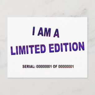 Ich bin eine limitierte Ausgabe Postkarte