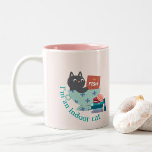 Ich bin eine lustige Wohnungskatze Zweifarbige Tasse