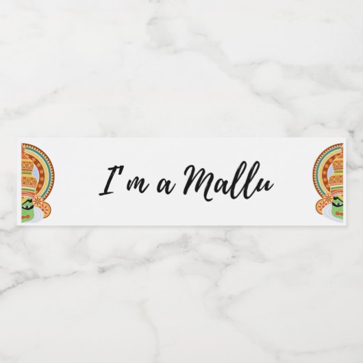 Ich bin eine Mallu Premium Gesichtsmaske klassisch Wasserflaschenetikett (Einzelnes Label)
