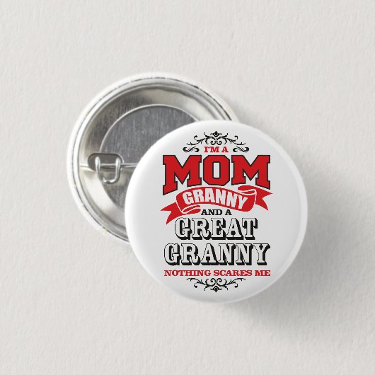 Ich bin eine Mama, Oma und eine große Oma Button (Vorne & Hinten)