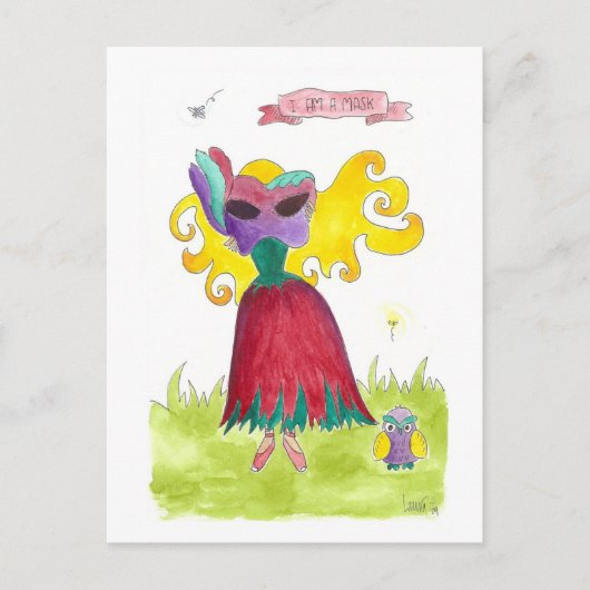 Ich bin eine Maske Postkarte (Vorderseite)