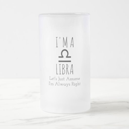 Ich bin eine Mattierte Libra-Tasse Mattglas Bierglas (Mittel)