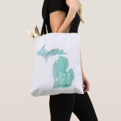 Ich bin eine Michigander-Aquarell-Silhouette Tasche (Von Nahem)