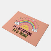 Ich bin eine Mutter, die das Sonnenscheinhandtuch- Fußmatte (Schrägansicht)