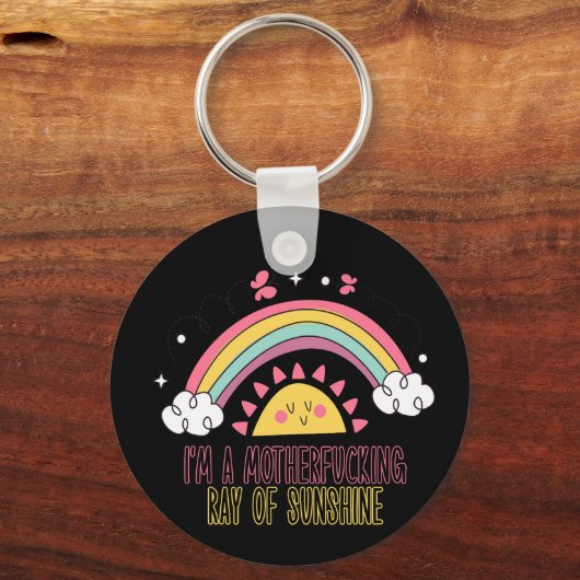 Ich bin eine Mutter, die das Sonnenscheinhandtuch- Schlüsselanhänger (Vorderseite)