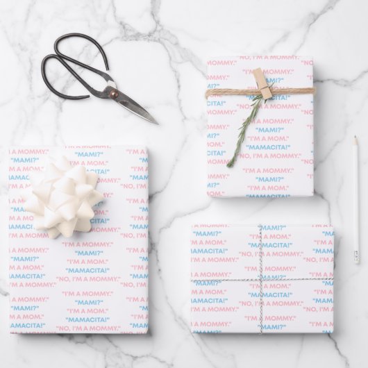 "Ich bin eine Mutti" Geschenkpapier – Love Island Set (Vorderseite)