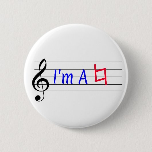 Ich bin eine natürliche Musikermusik Button (Vorderseite)