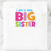 Ich bin eine neue große Schwester Rechteckiger Aufkleber (Tasche)