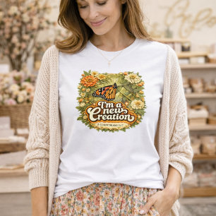 Ich bin eine neue Schöpfung Vintage-Schmetterling T-Shirt
