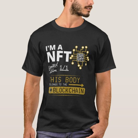 Ich bin eine NFT Limited Edition Crypto Body Block T-Shirt (Vorderseite)