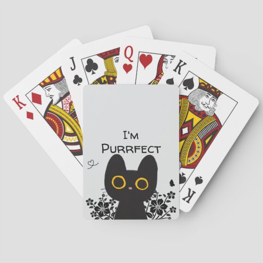 Ich bin eine Niedliche schwarze Katze Spielkarten (Rückseite)