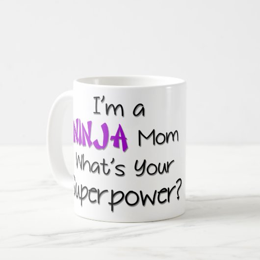 Ich bin eine Ninja Mama-Tasse Kaffeetasse (Vorderseite Links)