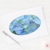 Ich bin eine Oma Aufkleber Siegel Blue Hydrangea B (Umschlag)