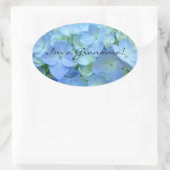 Ich bin eine Oma Aufkleber Siegel Blue Hydrangea B (Tasche)