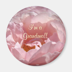 Ich bin eine Oma! Magnet Sonnig Rosa Rose Blume