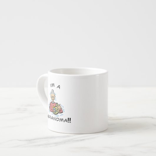 Ich bin eine Oma-Oma und ein Baby-Geschenk Espressotasse (Vorderseite Links)