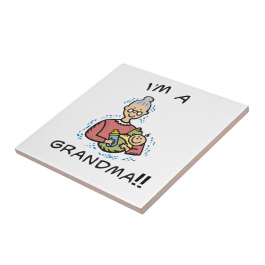 Ich bin eine Oma-Oma und ein Baby-Geschenk Fliese (Seite)