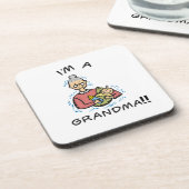 Ich bin eine Oma-Oma und ein Baby-Geschenk Getränkeuntersetzer (Linke Seite)