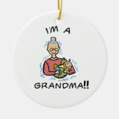 Ich bin eine Oma-Oma und ein Baby-Geschenk Keramik Ornament (Vorne)
