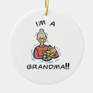 Ich bin eine Oma-Oma und ein Baby-Geschenk Keramik Ornament
