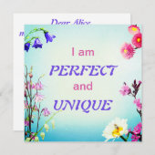 Ich bin eine perfekte und einzigartige Affirmation (Vorne/Hinten)