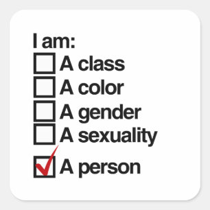 Ich bin eine Person - Nichtdiskriminierung Quadratischer Aufkleber