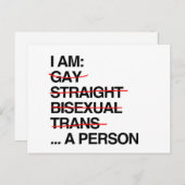 ICH BIN EINE PERSON POSTKARTE (Vorne/Hinten)