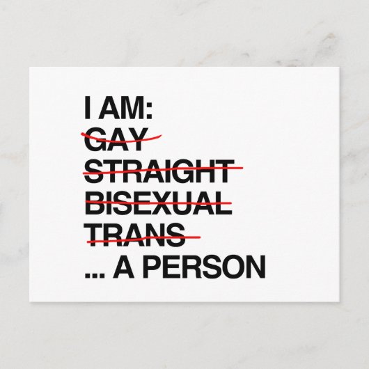 ICH BIN EINE PERSON POSTKARTE (Vorderseite)