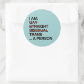 ICH BIN EINE PERSON RUNDER AUFKLEBER (Tasche)