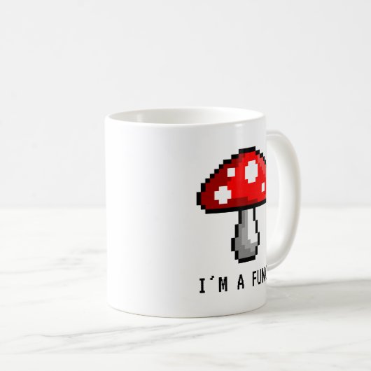 Ich bin eine Pilz-Pixel-Pilz-Tasse Kaffeetasse (VorderseiteRechts)