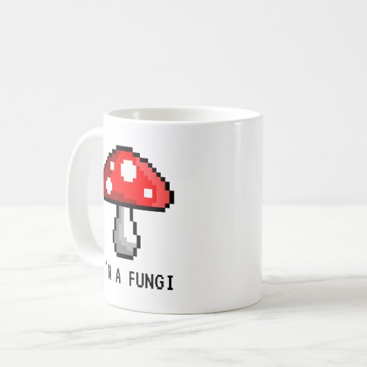 Ich bin eine Pilz-Pixel-Pilz-Tasse Kaffeetasse (Vorderseite Links)