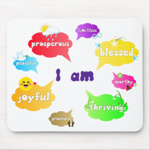 Ich bin eine positive Bestätigung Worte Selbst-Lie Mousepad