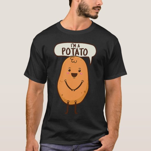 Ich bin eine Potato Spud Vegane Wurzelpflanzenidee T-Shirt (Vorderseite)