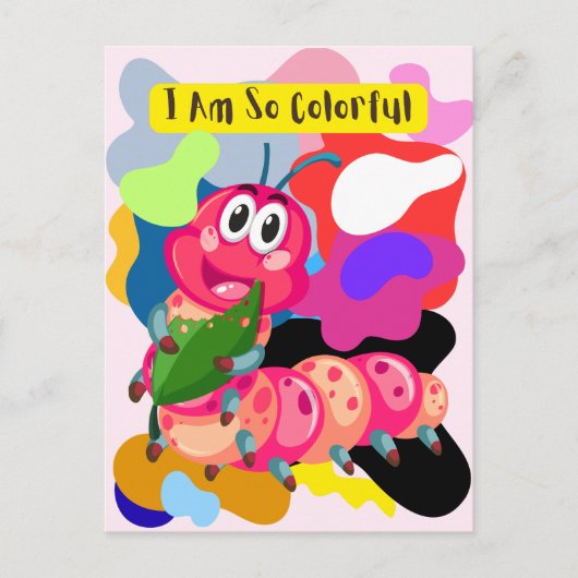 Ich bin eine Raupe, so bunt Postkarte (Vorderseite)
