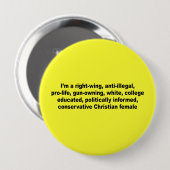 Ich bin eine Rechte, konservative chrisitan Frau Button (Vorne & Hinten)