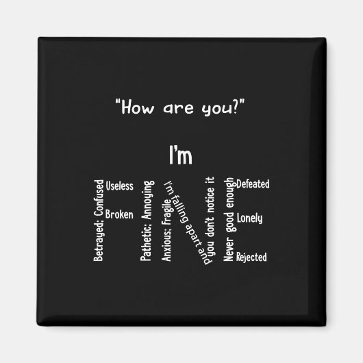Ich bin eine schöne Depression, Bewusstsein für ps Magnet (Vorne)