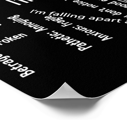 Ich bin eine schöne Depression, Bewusstsein für ps Poster (Ecke)