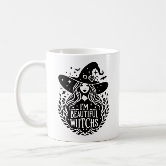 Ich bin eine schöne Hexe Kaffeetasse (Links)