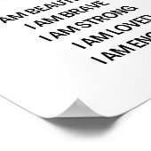 Ich bin eine schöne positive Bestätigung Poster (Ecke)