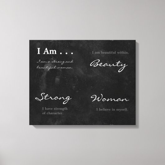 Ich bin eine schöne, starke weibliche Blackboard-B Leinwanddruck (Vorderseite)